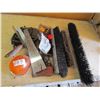 Image 1 : LOT INCLUDING, BROOMS, AXE HEAD, ETC...