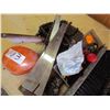 Image 2 : LOT INCLUDING, BROOMS, AXE HEAD, ETC...