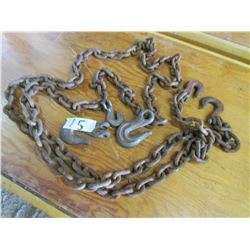 16 FOOT CHAIN (COMPLETE WITH HOOKS AND PINS) *EXTRA HOOKS*