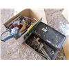 Image 1 : LOT INCLUDING, TOOL BOX, HEDGE TRIMMER, HEATER AND JIGSAW