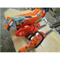LOT OF TWO 16" HEDGE TRIMMERS (BLACK AND DECKER) *ELECTRIC AND BATTERY*