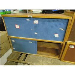 LOT OF 2 STACKING WORK SHELVES ( 5' LONG X 22.5" TALL X 30" DEEP) *BUILT WITH 3/4 INCH FIR WOOD*