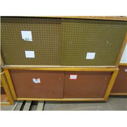 LOT OF 2 STACKING WORK SHELVES ( 5' LONG X 24  TALL X 30  DEEP) *BUILT WITH 3/4 INCH FIR WOOD* (DOOR