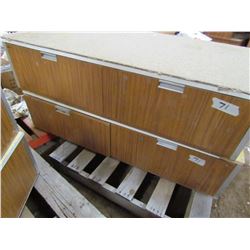 LOT OF 2 STACKING WORK SHELVES ( 4' LONG X 11.5  TALL X 24  DEEP) *BUILT WITH 3/4 INCH FIR WOOD* (2 