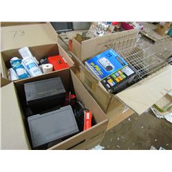 OFFICE SUPPLIES (CASH LOCK BOX, SONY P50 CYBER-SHOT CAMERA, CLIP BOARDS) *4 BOXES*