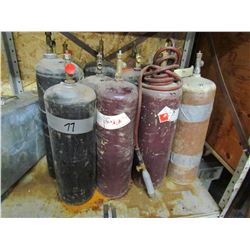 11 ACETYLENE TANKS (22-24 INCH TALL TANKS)