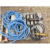 Image 1 : PALLET OF 2 HYDRAULIC RAMS, HOSES, RIMS, CABLES