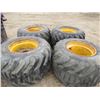 Image 2 : LOT OF 4 LOADER TIRES & RIMS 800-40-26.5 "LOG STOMPER"