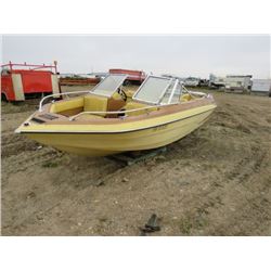 16' GLASTRON FIBERGLASS BOAT C/W INBOARD MOTOR *SOLD AS IS*