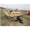Image 4 : 16' GLASTRON FIBERGLASS BOAT C/W INBOARD MOTOR *SOLD AS IS*
