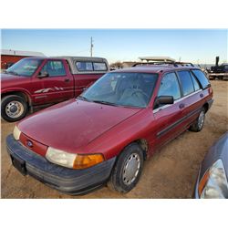1992 FORD ESCORT WAGON RED SASK REG 1FABP15J7NW204882