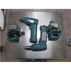 TWO MAKITA DRILLS W/ BATTERIES & CHARGERS