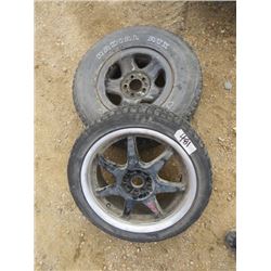 TWO TIRES 215-45-17 W/ RIM, 225-75-15 W/ RIM