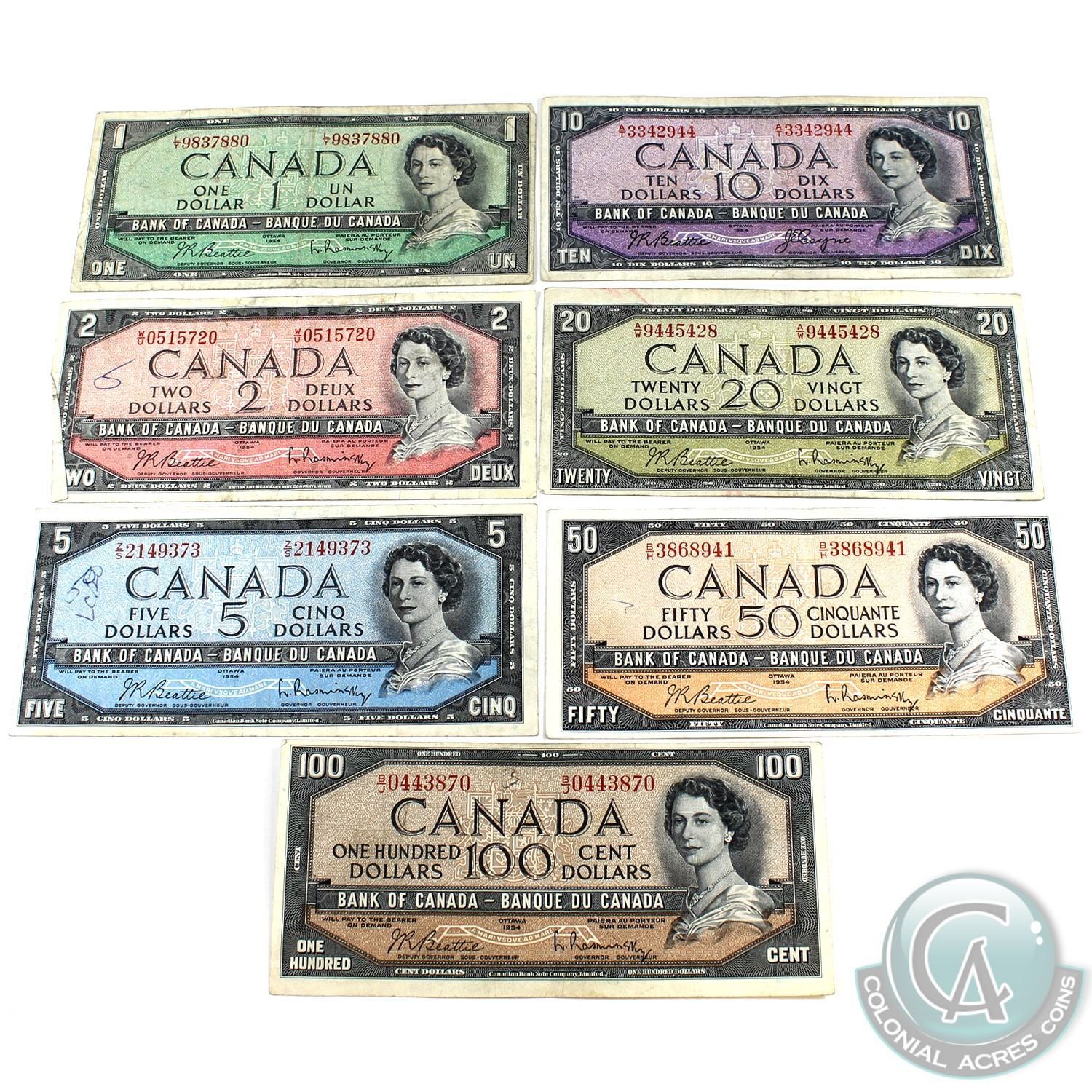 1954 Canadian Dollar Bill Value - rdju132