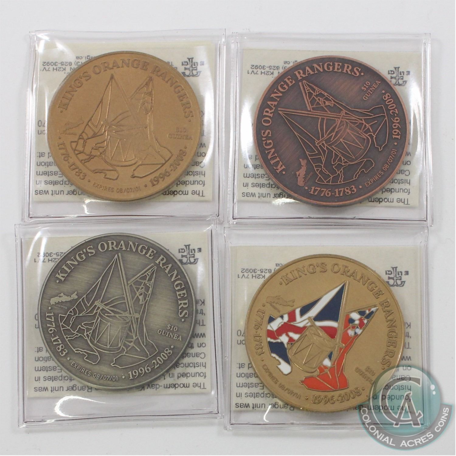 Very Rare 1996-2008 King's Orange Rangers collection of 4 tokens issued ...