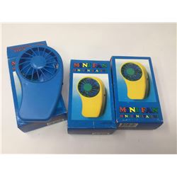 Lot of Mini Fans (3) Colours may vary