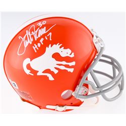 Terrell Davis Signed Broncos Throwback Mini Helmet Inscribed "HOF 17" (Radtke COA  Davis Hologram)