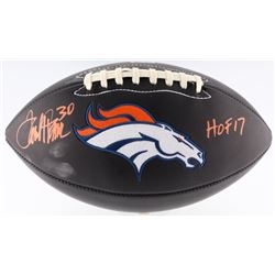 Terrell Davis Signed Broncos Logo Football Inscribed "HOF 17" (Radtke COA  Davis Hologram)