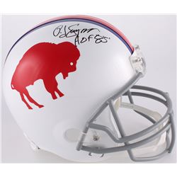 O. J. Simpson Signed Bills Throwback Full-Size Helmet Inscribed "HOF 85'" (JSA COA)