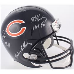 Dick Butkus, Mike Singletary  Brian Urlacher Signed Chicago Bears Full-Size Helmet Inscribed "HOF 98