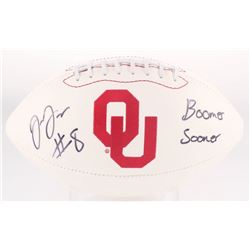 Jalen Saunders Signed Oklahoma Sooners Logo Football Inscribed "Boomer Sooner" (Radtke Hologram)