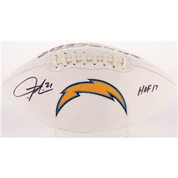 LaDainian Tomlinson Signed Chargers Logo Football Inscribed "HOF 17" (Tomlinson Hologram)