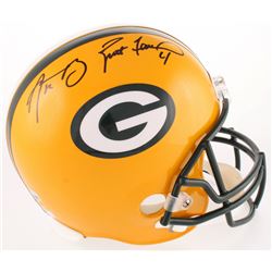 Aaron Rodgers  Brett Favre Signed Packers Full-Size Helmet (Fanatics Hologram  Radtke COA)