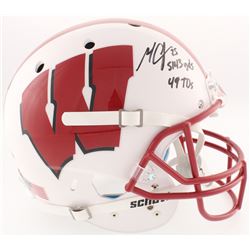 Melvin Gordon Signed Wisconsin Badgers Full-Size Helmet Inscribed "5143 YDS"  "49 Tds" (Radtke COA)