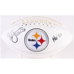 Jack Lambert Signed Steelers Logo Football Inscribed "HOF 90" (JSA COA)