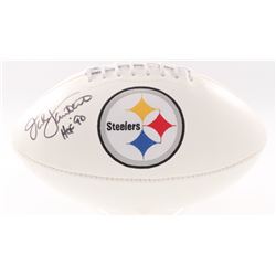 Jack Lambert Signed Steelers Logo Football Inscribed "HOF 90" (JSA COA)