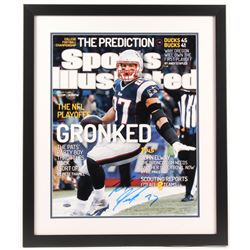 Rob Gronkowski Signed LE Patriots 22x26 Custom Framed Photo Display (Steiner COA)