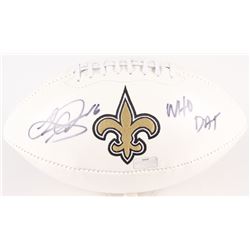 Lance Moore Signed Saints Logo Football Inscribed "WHO DAT" (Radtke Hologram)