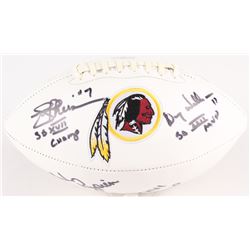 Mark Rypien, Joe Theismann  Doug Williams Signed  Inscribed Redskins Logo Full-Size Football (Radtke