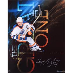 Wayne Gretzky Signed Oilers LE 16x20.25 Custom Aluminum Print on Mounted Frame (UDA COA)