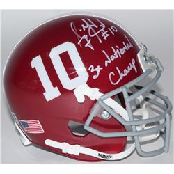 A.J. McCarron Signed Alabama Crimson Tide Mini-Helmet Inscribed "3x National Champ" (Radtke COA)