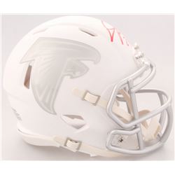Devonta Freeman Signed Falcons White ICE Speed Mini-Helmet (Radtke COA)