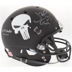 Jon Bernthal  Ebon Moss-Bachrach Signed Custom Matte Black "Punisher" Full-Size Helmet with Original