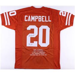 Earl Campbell Signed Career Highlight Stat Jersey Inscribed "HT 77" (JSA COA)