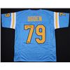 Image 1 : Jonathan Ogden Signed Jersey Inscribed "CHOF 12" (JSA COA)