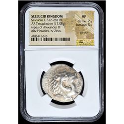 312-281 BC Seleucid Kingdom Seleucus I AR (Silver) Tetradrachm (17.08g) Types of Alexander III obv H