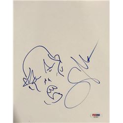 Greg Nicotero Signed "The Walking Dead" 8x10 Hand-Drawn Sketch On Canvas Board (PSA COA)