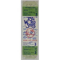 1978 Yankees Game 3 World Series Champions Jumbo Ticket Signed by (23) with Graig Nettles, Bucky Den