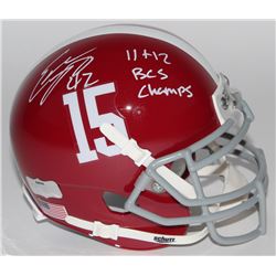 Eddie Lacy Signed Alabama Crimson Tide Mini-Helmet Inscribed "11+12 BCS Champs" (Radtke COA  Lacy Ho