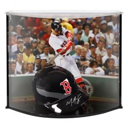 Mookie Betts Signed Red Sox Full-Size Batting Helmet With Custom Acrylic Curve Display Case (Fanatic