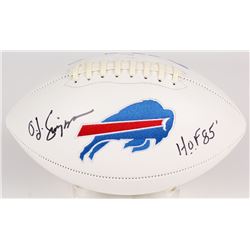 O. J. Simpson Signed Bills Logo Football Inscribed "H.O.F 85'" (JSA COA)
