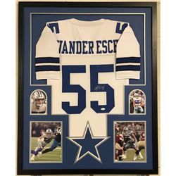 Leighton Vander Esch Signed 34x42 Custom Framed Jersey (JSA COA)