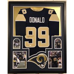 Aaron Donald Signed 34x42 Custom Framed Jersey Display (JSA COA)