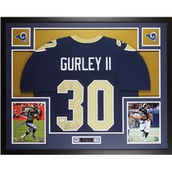 Todd Gurley Signed 35x43 Custom Framed Jersey Display (JSA COA)