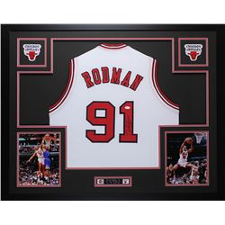 Dennis Rodman Signed 35x43 Custom Framed Jersey (JSA COA)