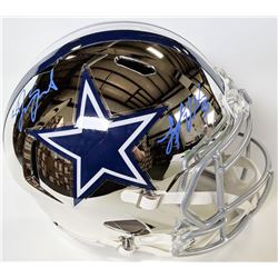 Leighton Vander Esch  Jaylon Smith Signed Dallas Cowboys Full-Size Chrome Speed Helmet (JSA COA)
